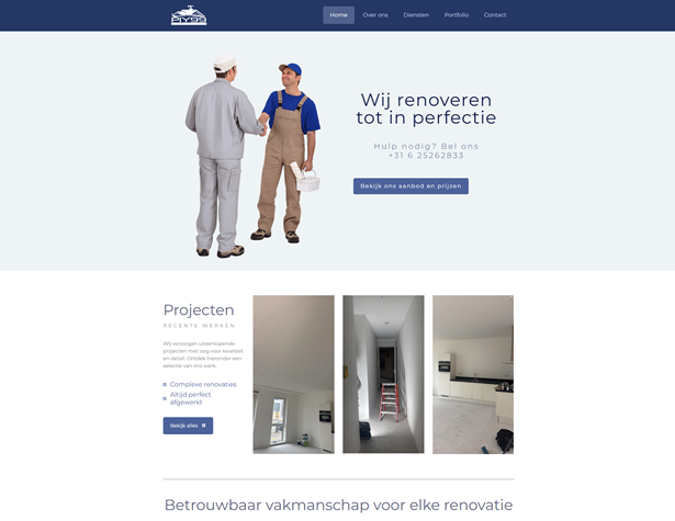 Website ontwerp en ontwikkeling voor PIY99 Klussen Bedrijf