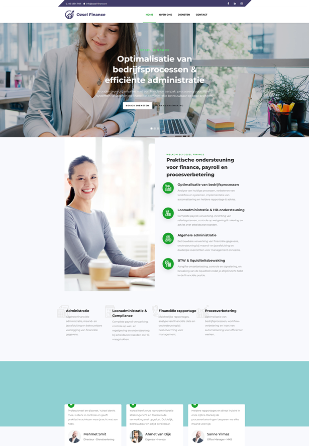 Website ontwerp en ontwikkeling voor Ozsel Finance (financiële dienstverlening)