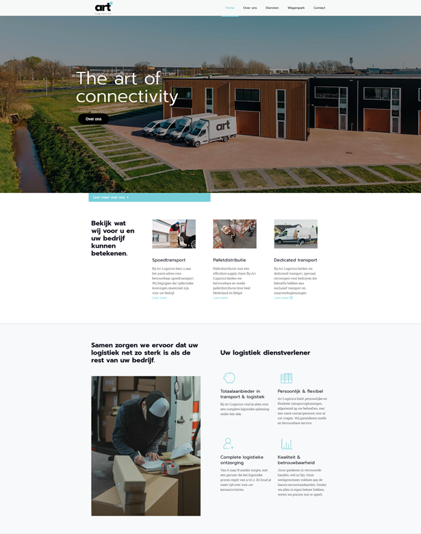 Website ontwerp en ontwikkeling voor Art Logistics (logistiek)